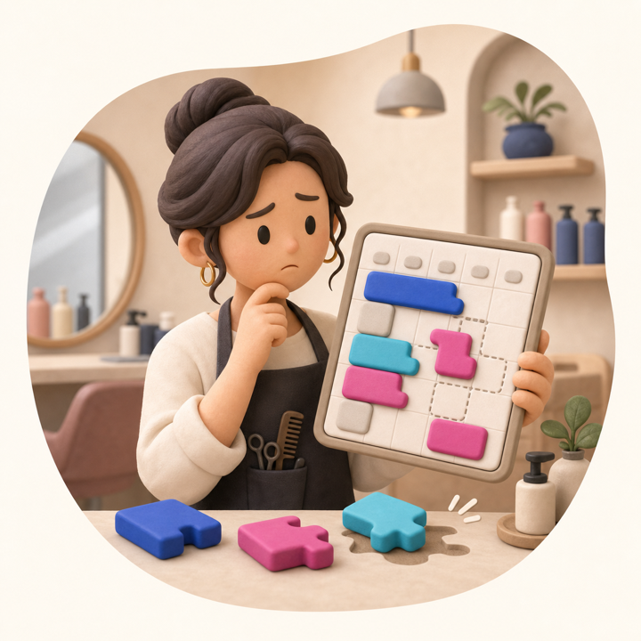 既製の予約アプリが店舗の運用に合わず困っている様子